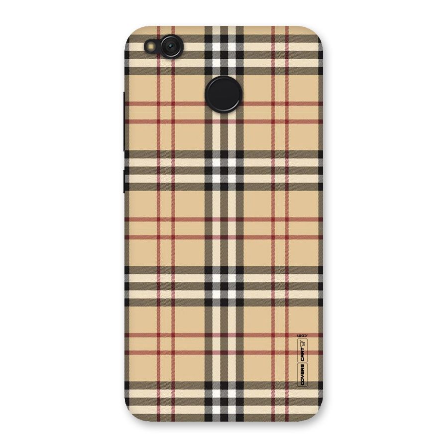 Beige Check Back Case for Redmi 4