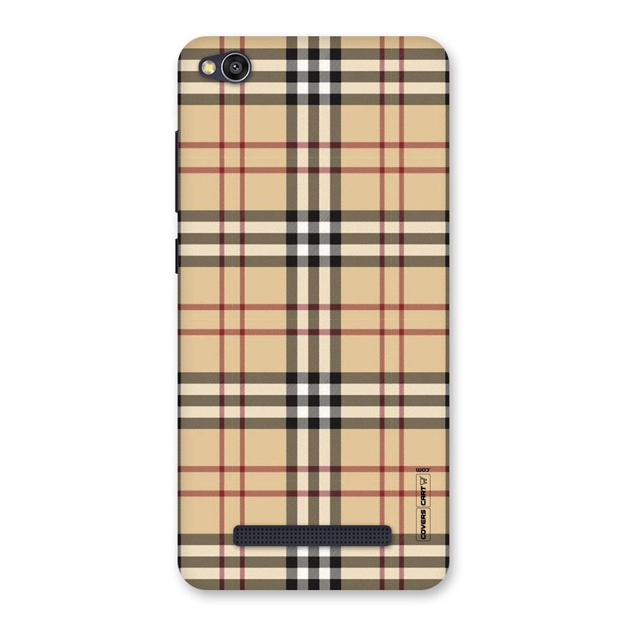 Beige Check Back Case for Redmi 4A
