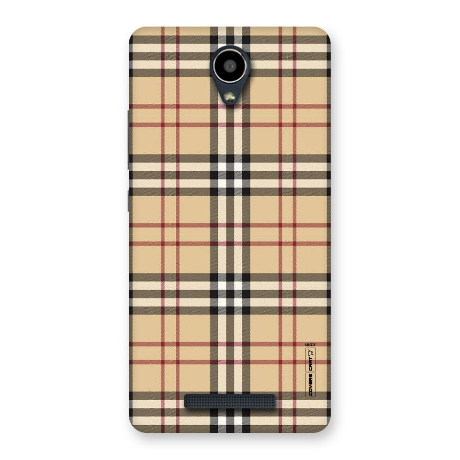 Beige Check Back Case for Redmi Note 2
