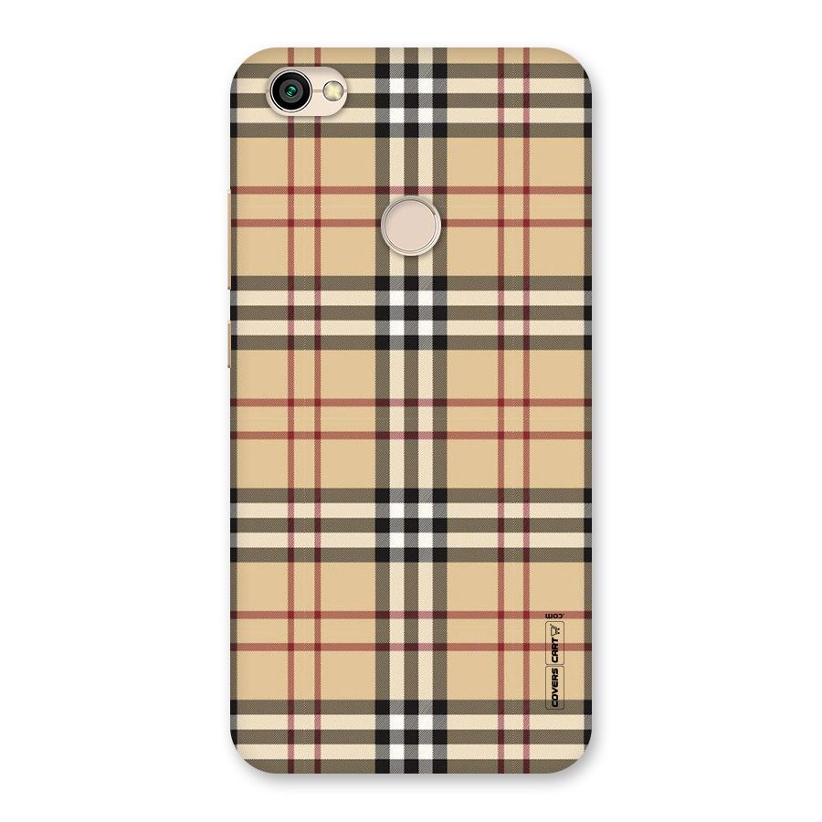 Beige Check Back Case for Redmi Y1 2017