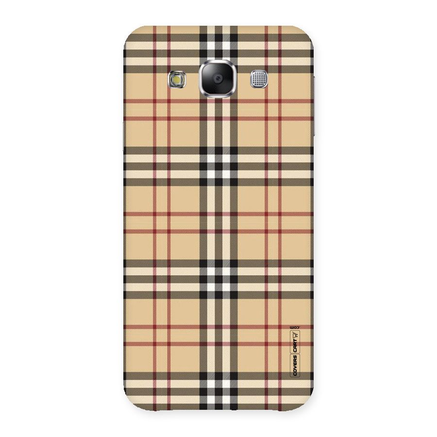 Beige Check Back Case for Samsung Galaxy E5