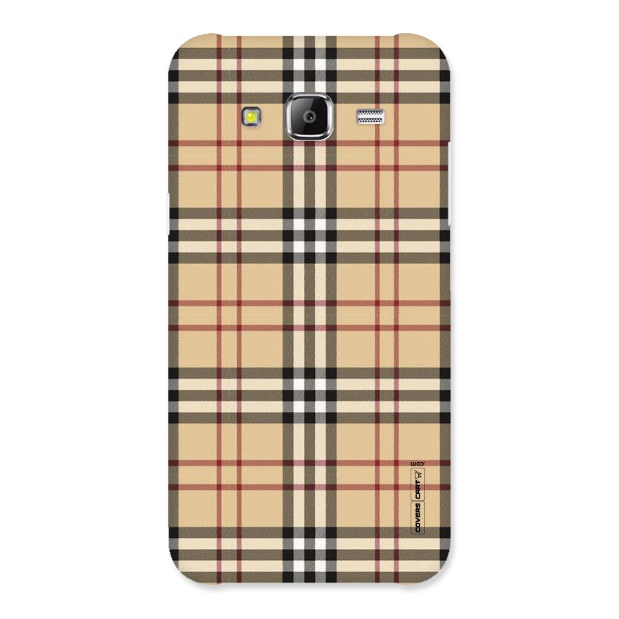 Beige Check Back Case for Samsung Galaxy J2 Prime