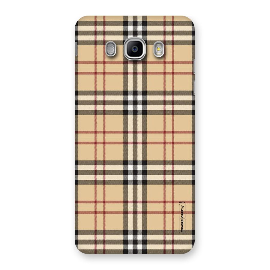 Beige Check Back Case for Samsung Galaxy J5 2016