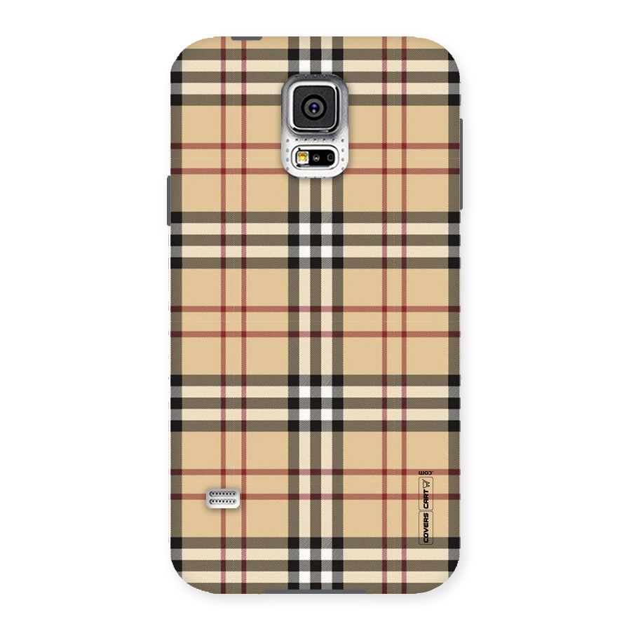 Beige Check Back Case for Samsung Galaxy S5