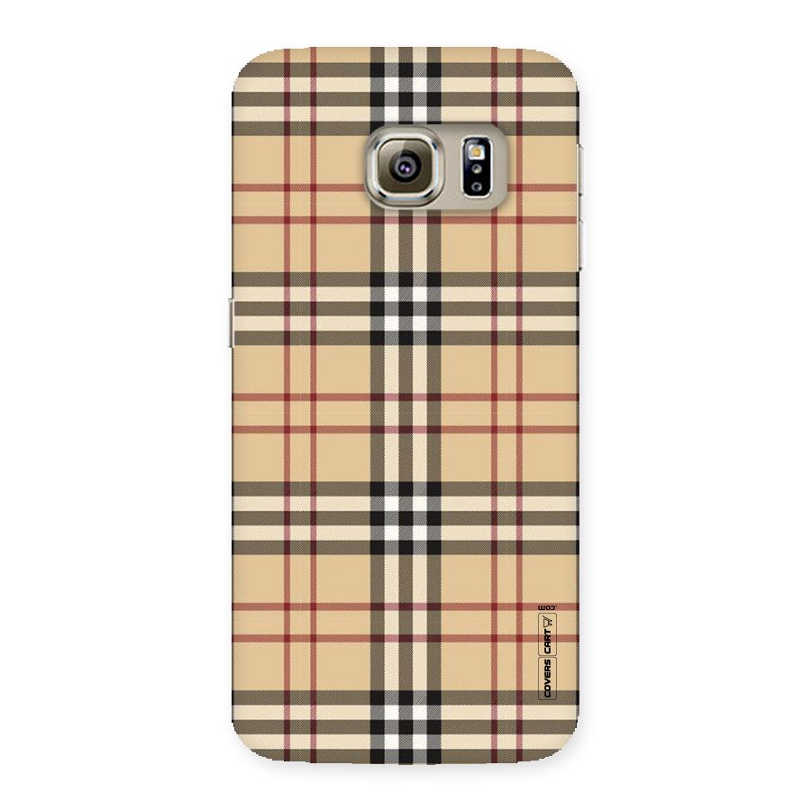 Beige Check Back Case for Samsung Galaxy S6 Edge