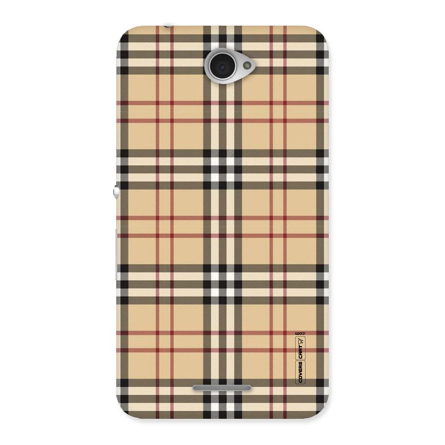 Beige Check Back Case for Sony Xperia E4