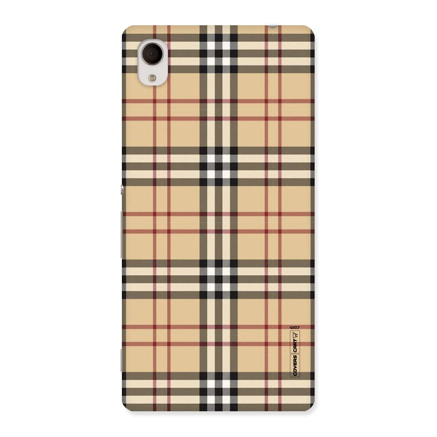 Beige Check Back Case for Sony Xperia M4
