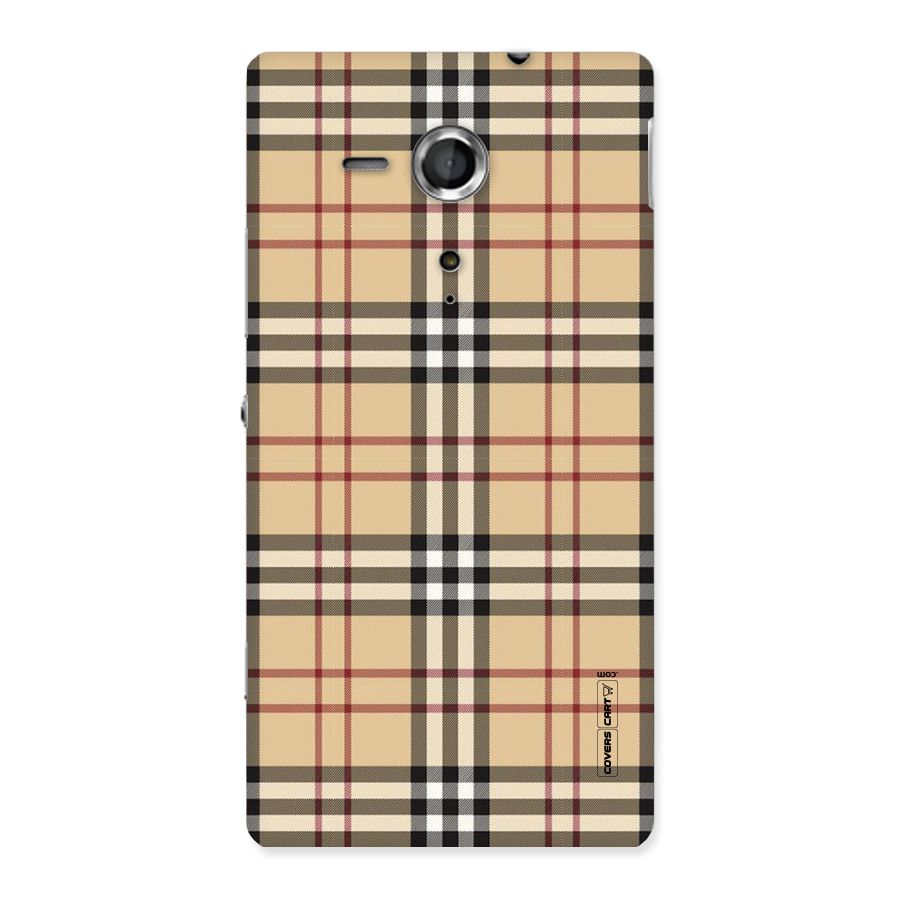Beige Check Back Case for Sony Xperia SP