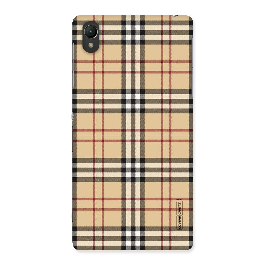 Beige Check Back Case for Sony Xperia Z2