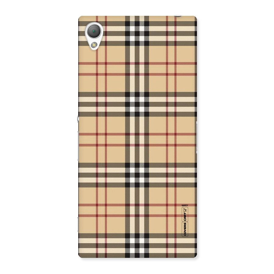 Beige Check Back Case for Sony Xperia Z3