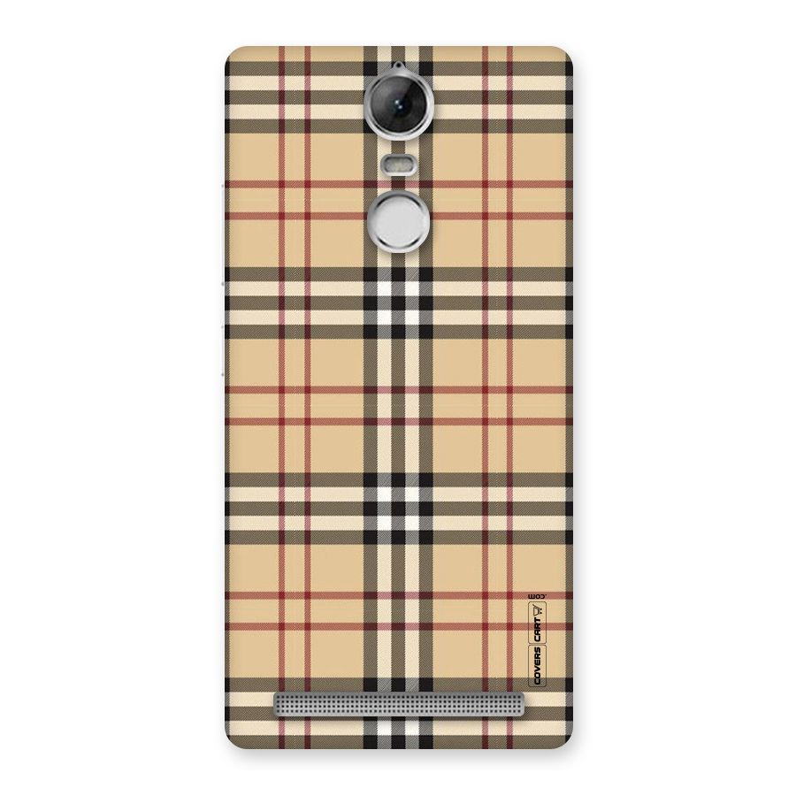 Beige Check Back Case for Vibe K5 Note
