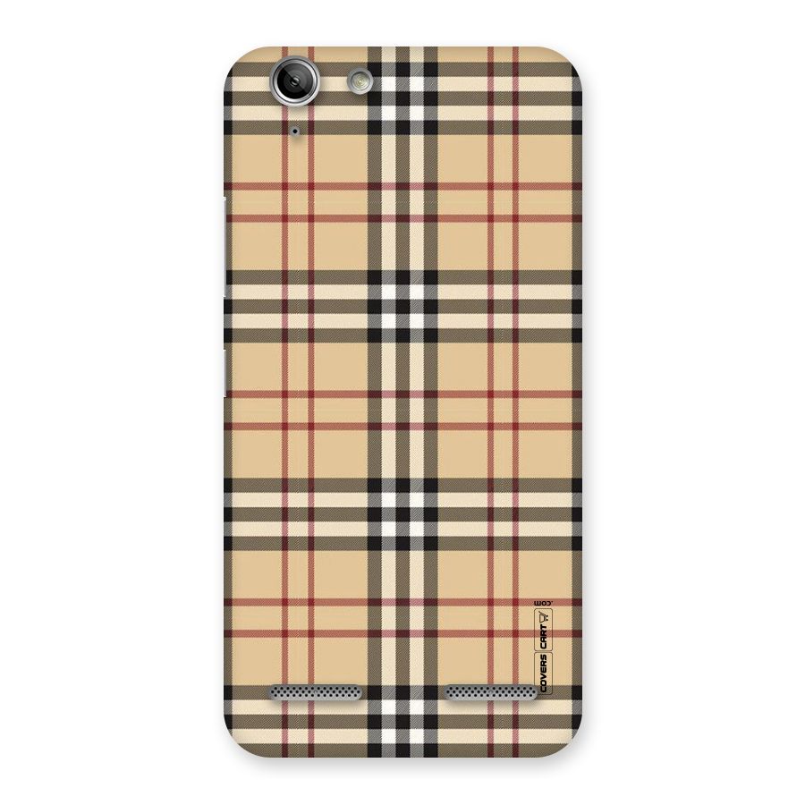 Beige Check Back Case for Vibe K5 Plus