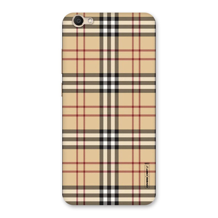 Beige Check Back Case for Vivo V5