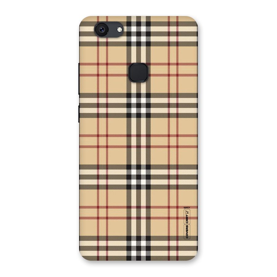 Beige Check Back Case for Vivo V7 Plus