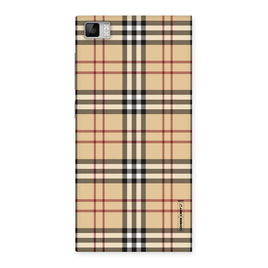 Beige Check Back Case for Xiaomi Mi3
