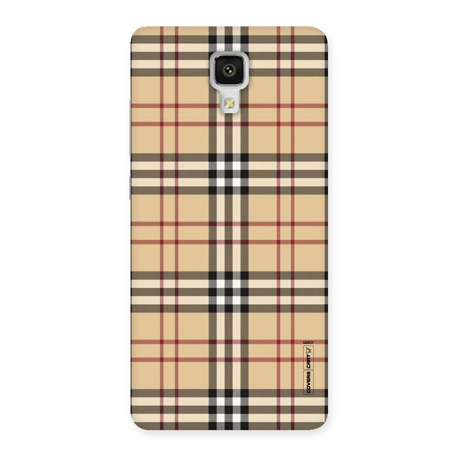 Beige Check Back Case for Xiaomi Mi 4