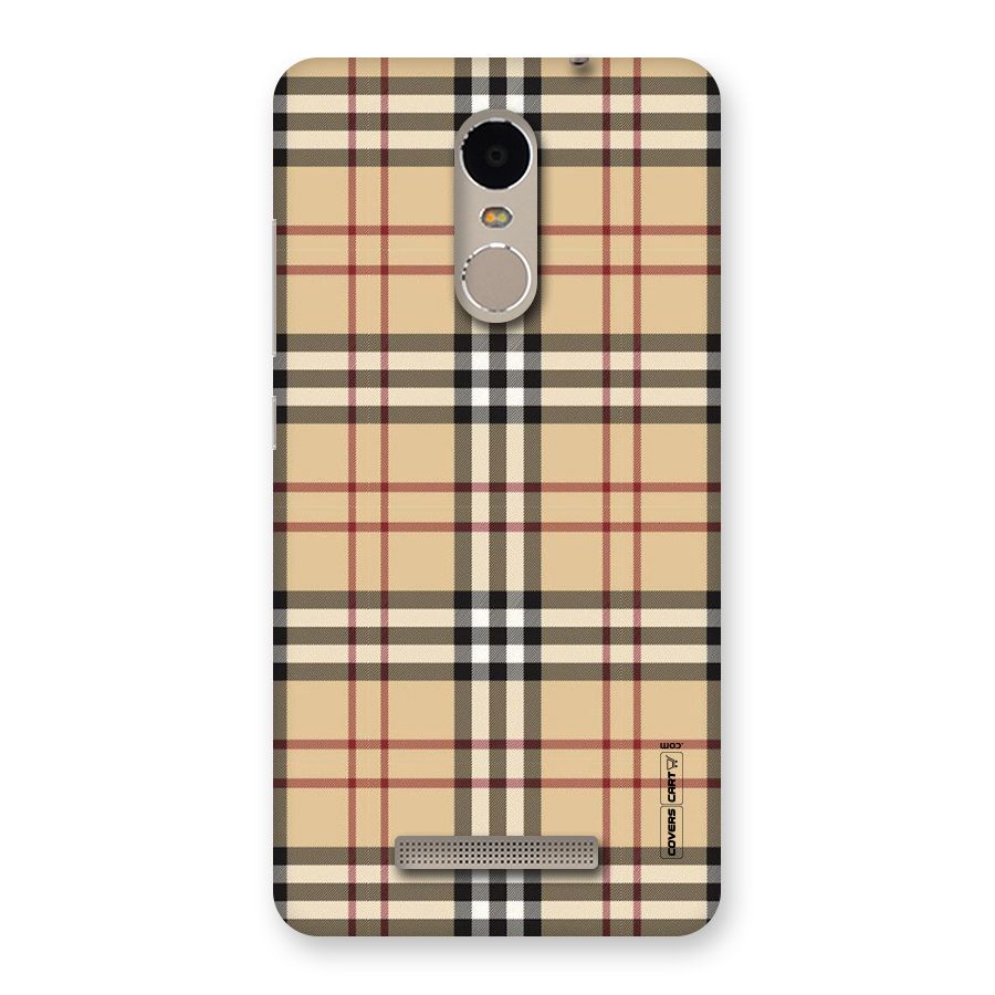 Beige Check Back Case for Xiaomi Redmi Note 3