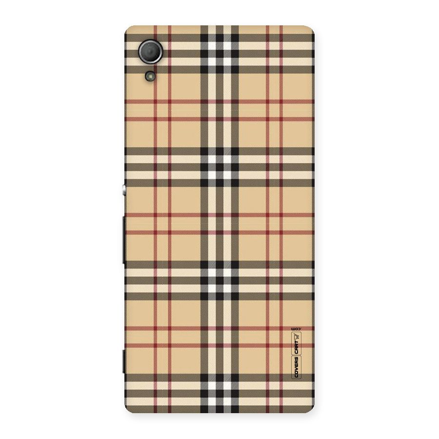 Beige Check Back Case for Xperia Z3 Plus