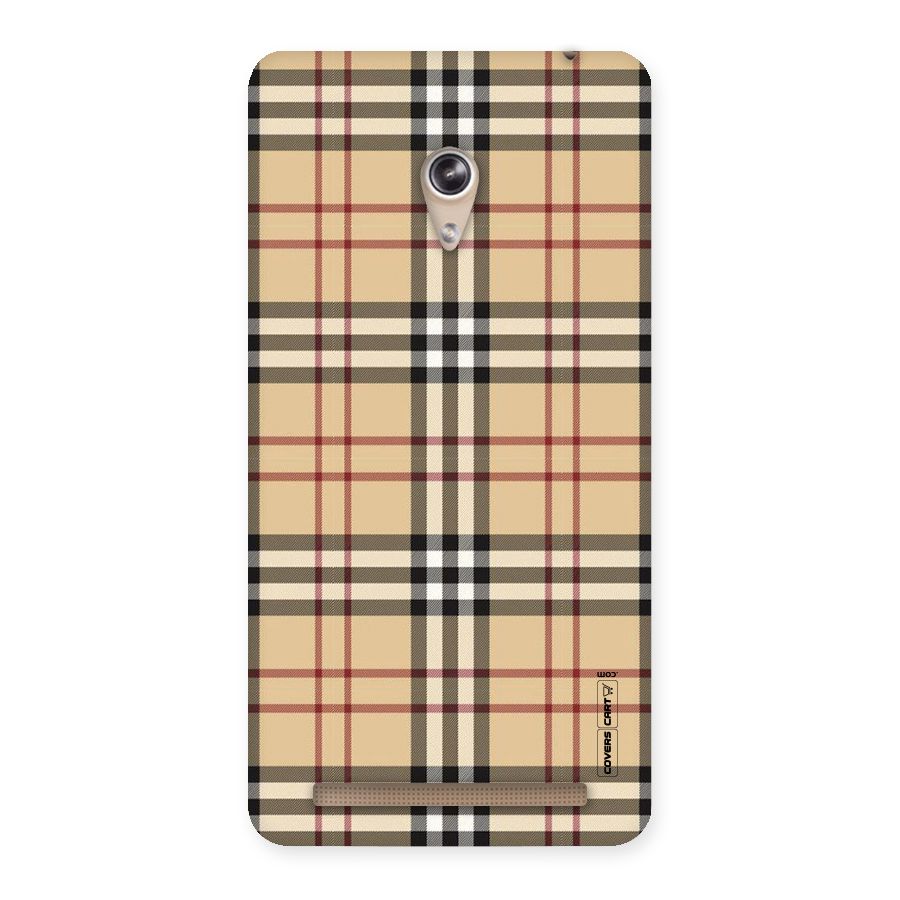 Beige Check Back Case for Zenfone 6