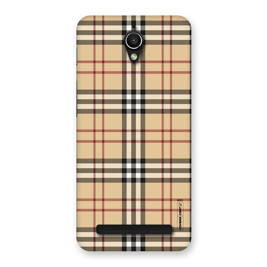 Beige Check Back Case for Zenfone Go