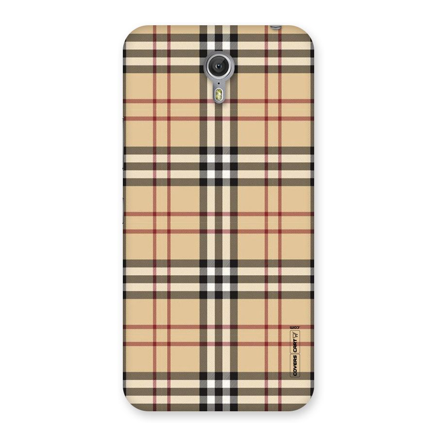 Beige Check Back Case for Zuk Z1