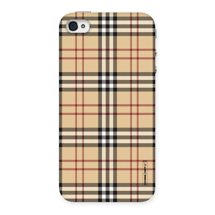 Beige Check Back Case for iPhone 4 4s