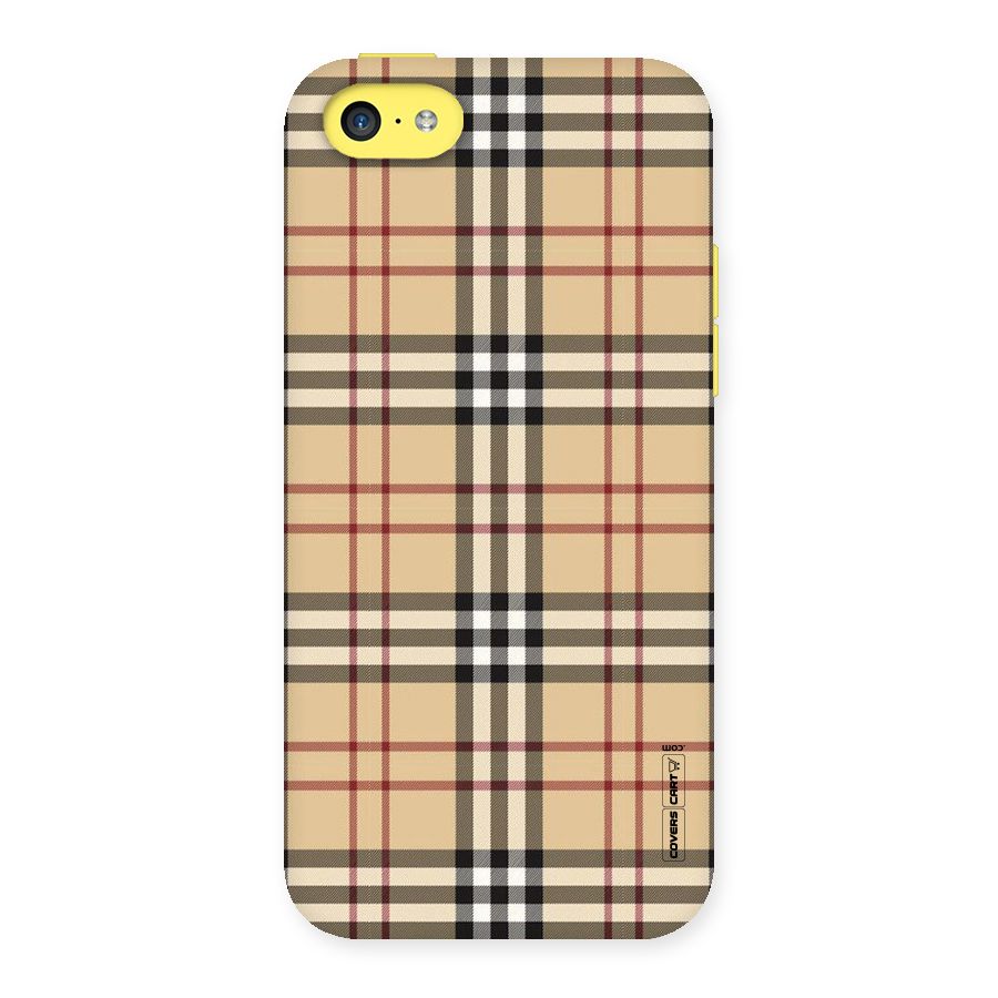 Beige Check Back Case for iPhone 5C