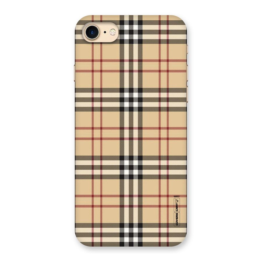 Beige Check Back Case for iPhone 7
