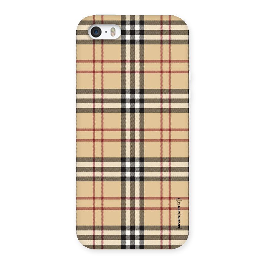 Beige Check Back Case for iPhone SE