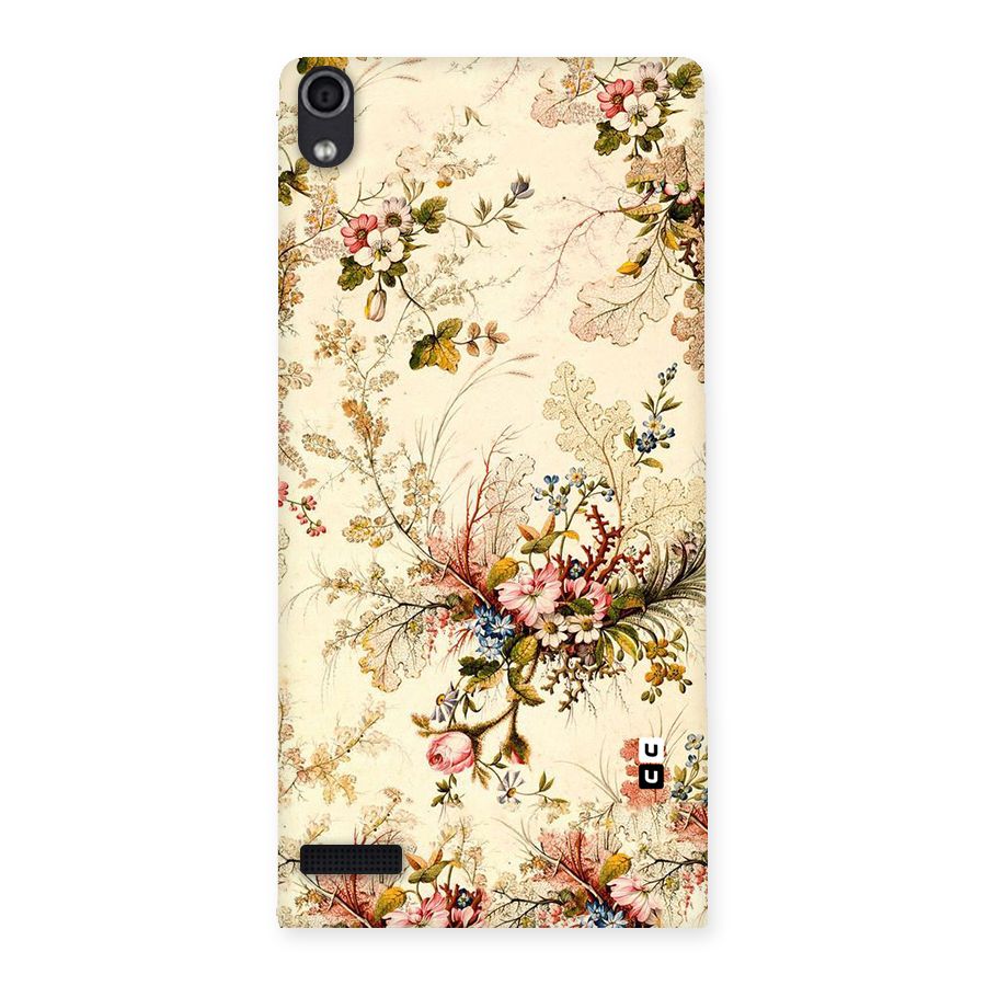 Beige Floral Back Case for Ascend P6
