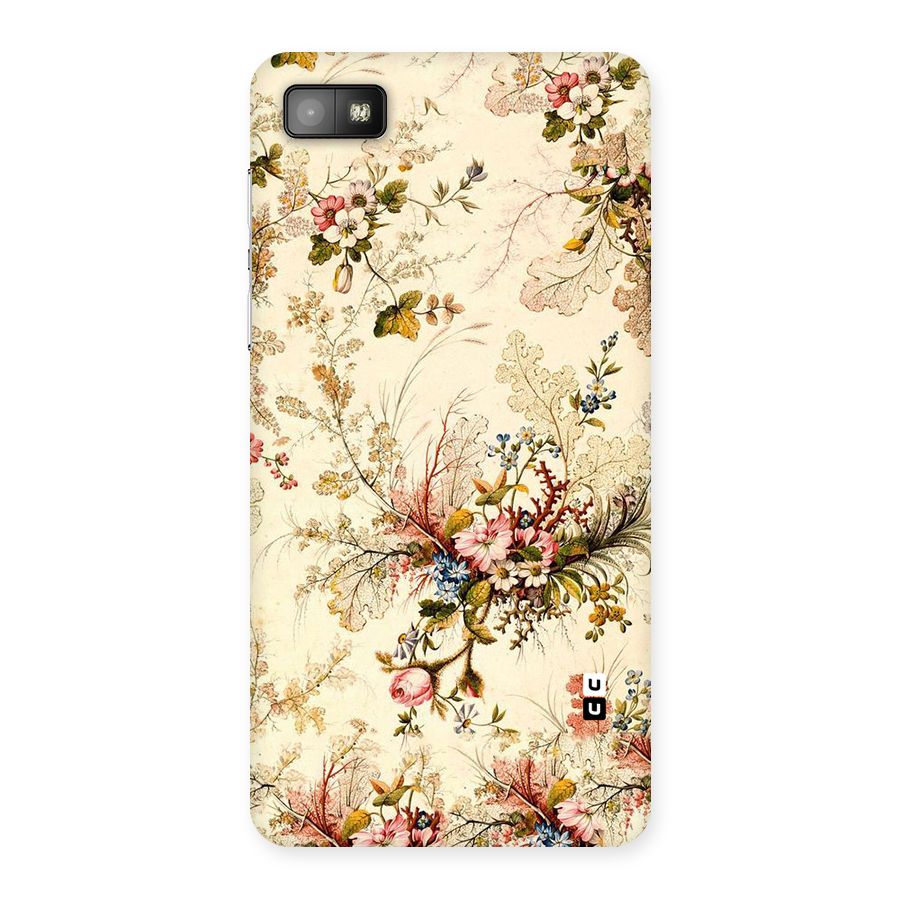 Beige Floral Back Case for Blackberry Z10