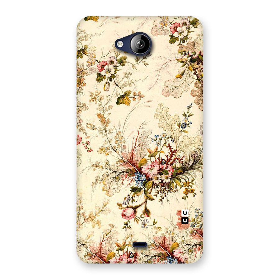 Beige Floral Back Case for Canvas Play Q355