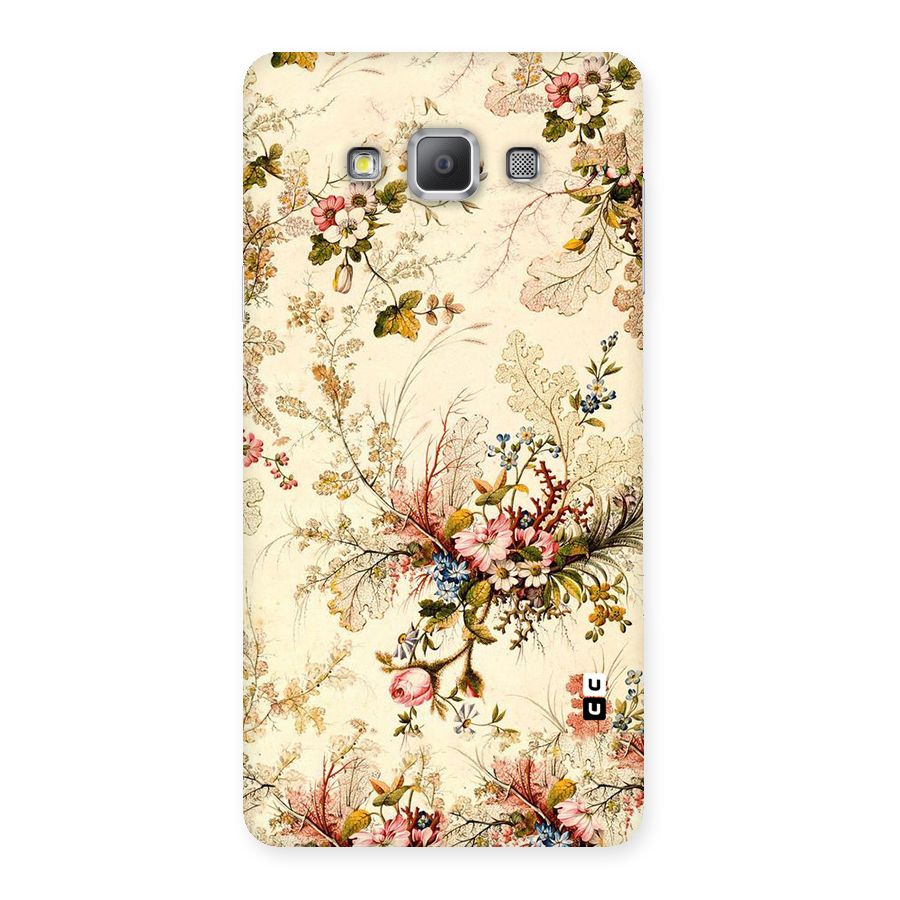 Beige Floral Back Case for Galaxy A7