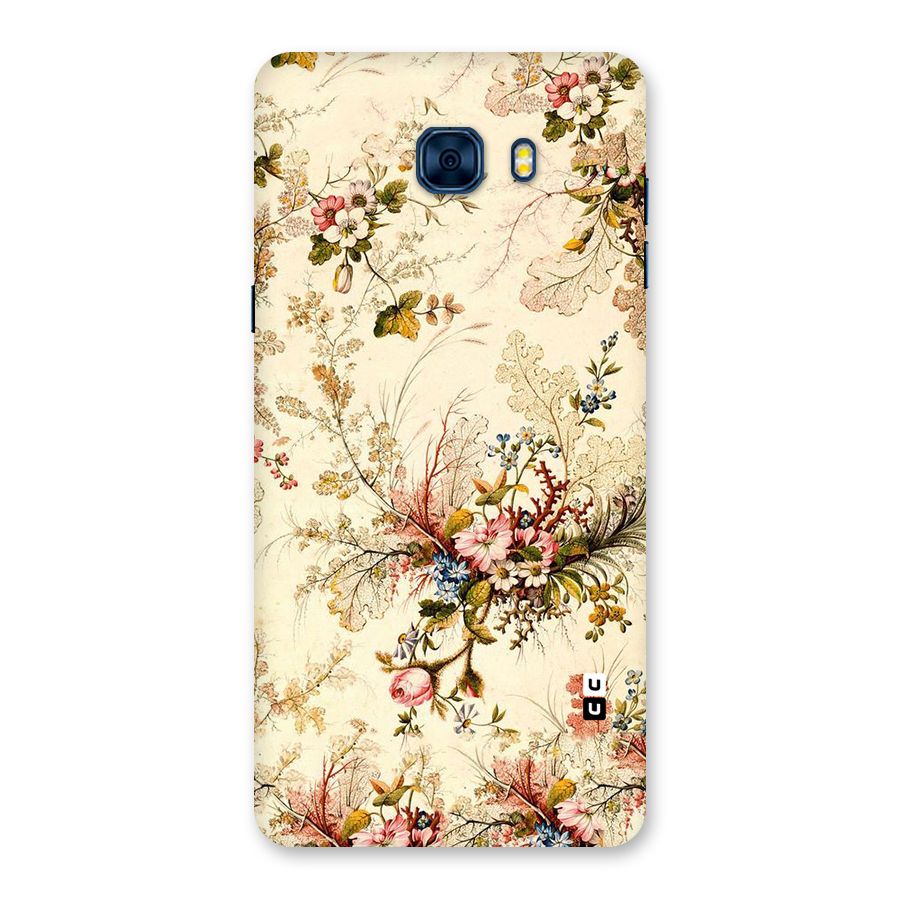 Beige Floral Back Case for Galaxy C7 Pro