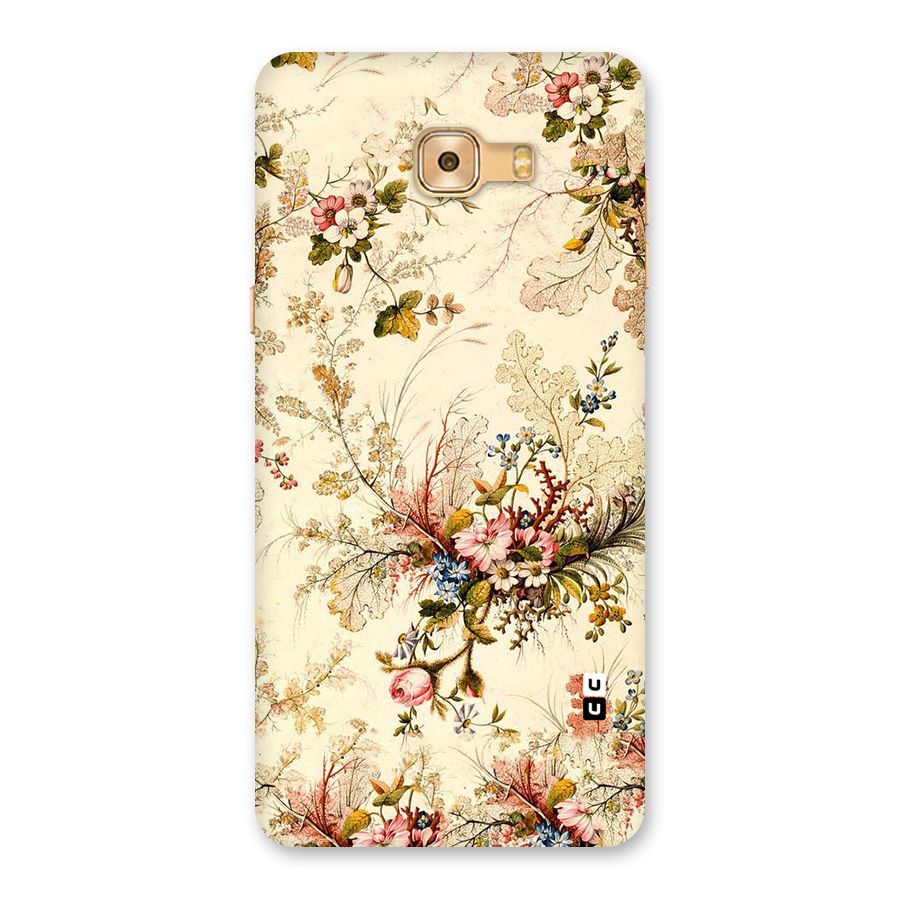 Beige Floral Back Case for Galaxy C9 Pro