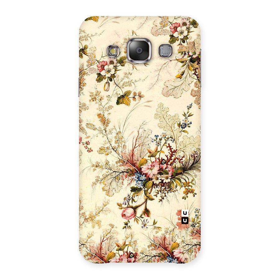 Beige Floral Back Case for Galaxy E7