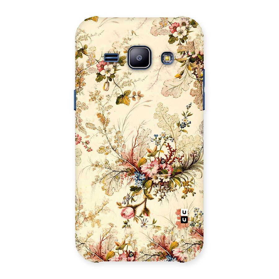 Beige Floral Back Case for Galaxy J1