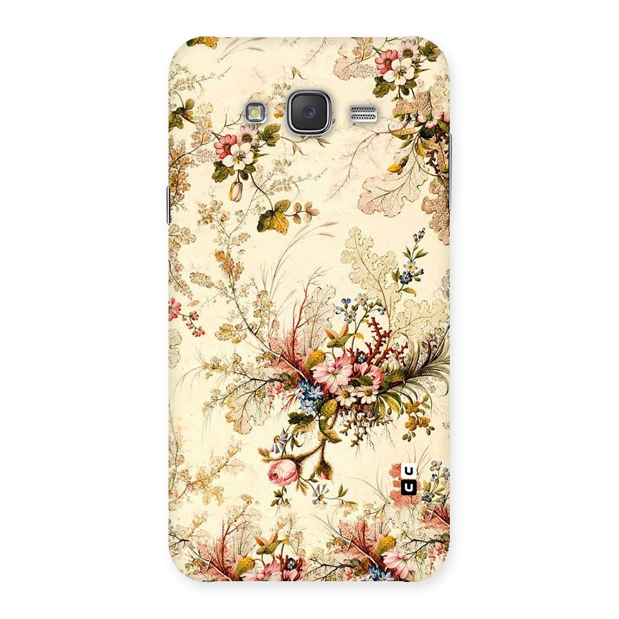 Beige Floral Back Case for Galaxy J7