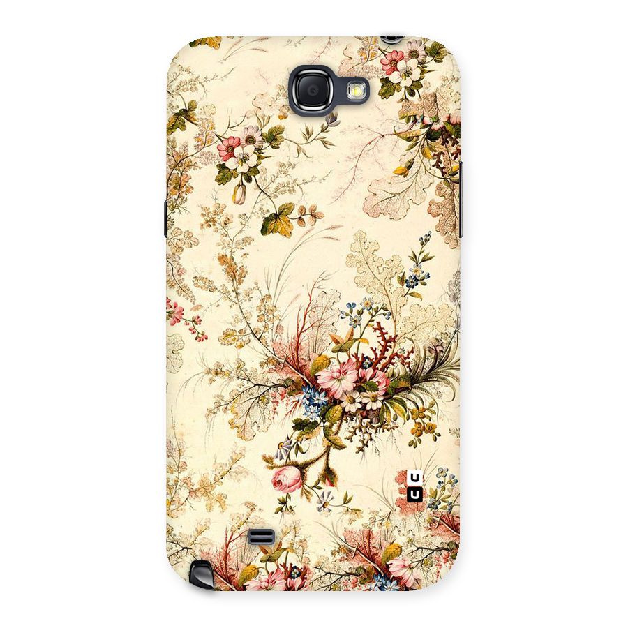Beige Floral Back Case for Galaxy Note 2