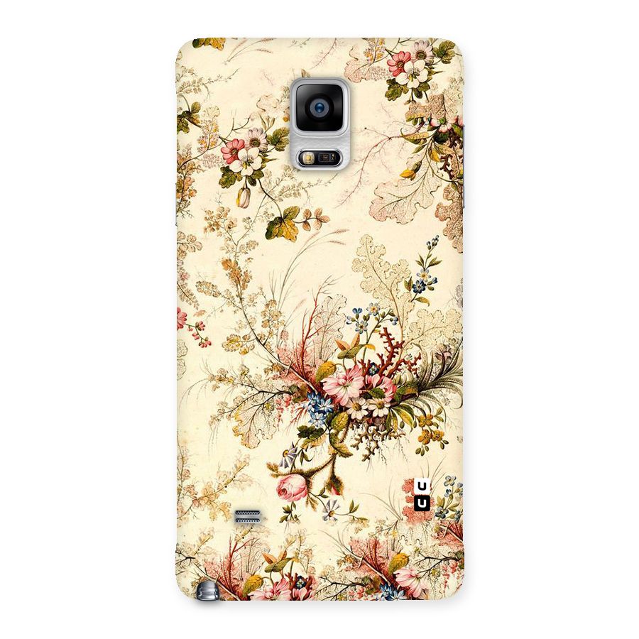 Beige Floral Back Case for Galaxy Note 4