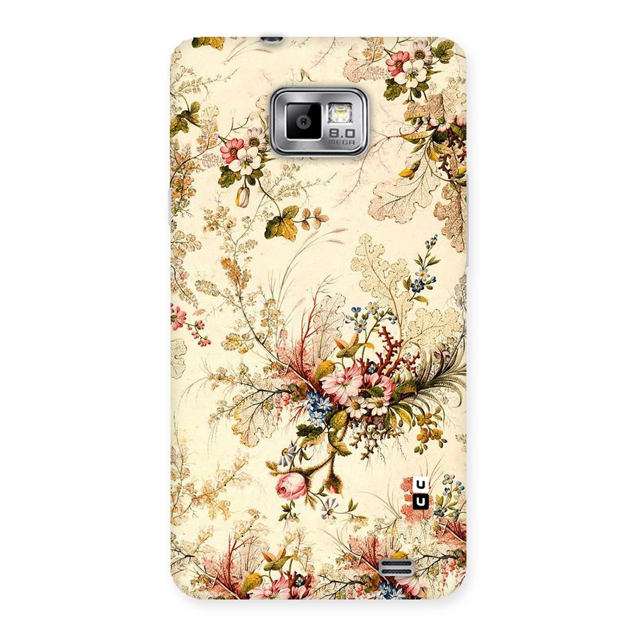 Beige Floral Back Case for Galaxy S2