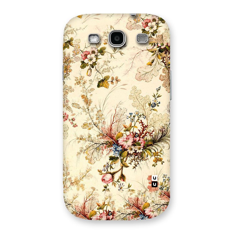 Beige Floral Back Case for Galaxy S3