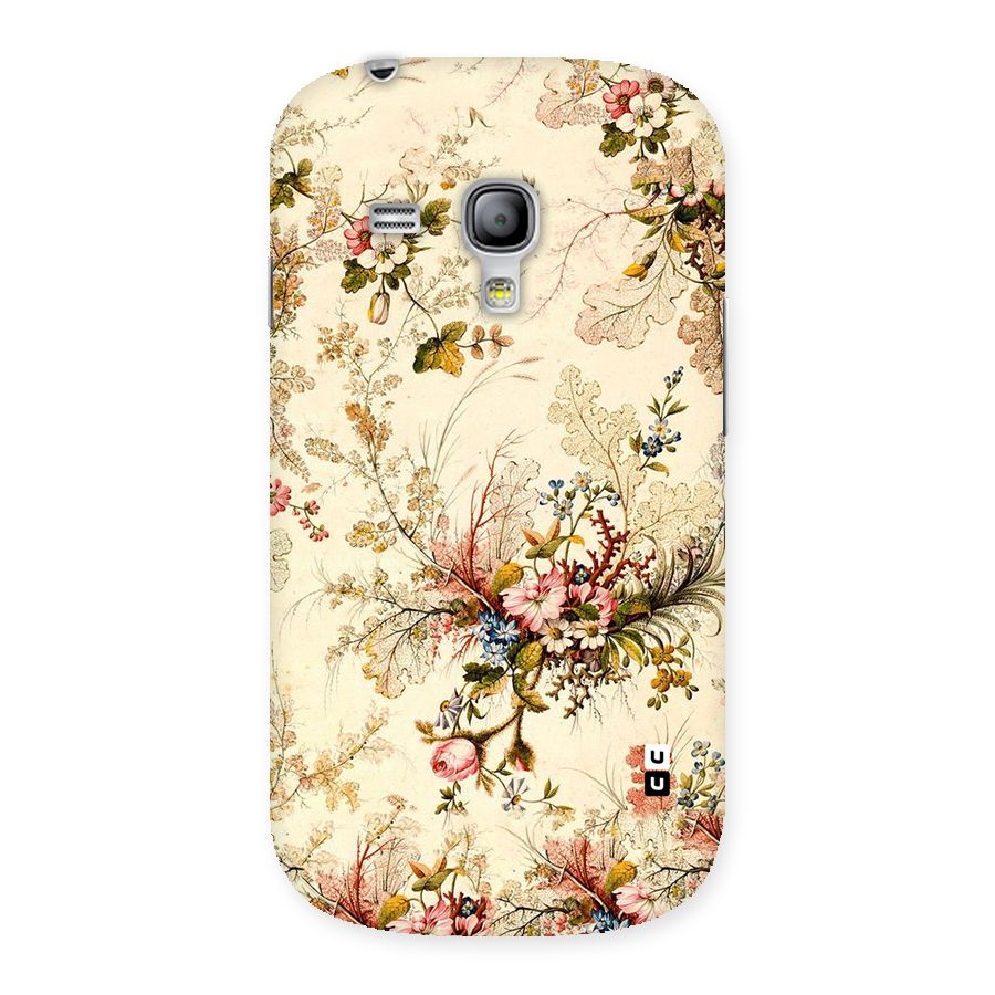 Beige Floral Back Case for Galaxy S3 Mini