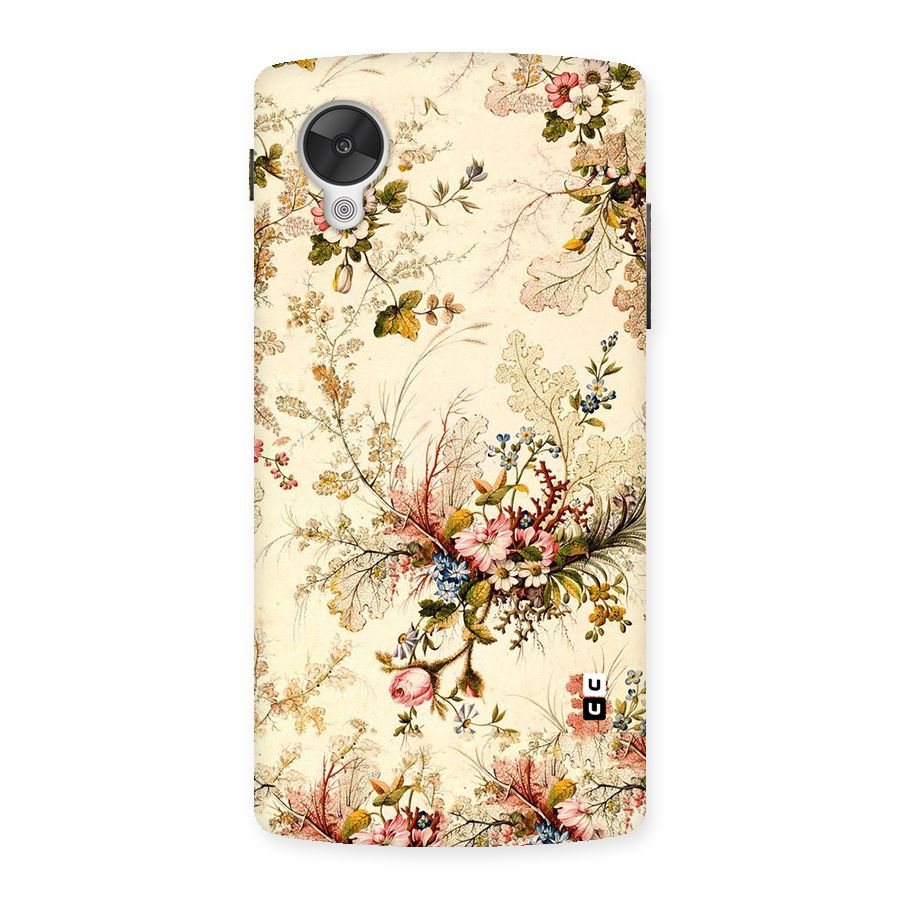 Beige Floral Back Case for Google Nexsus 5