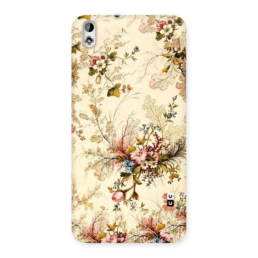 Beige Floral Back Case for HTC Desire 816g