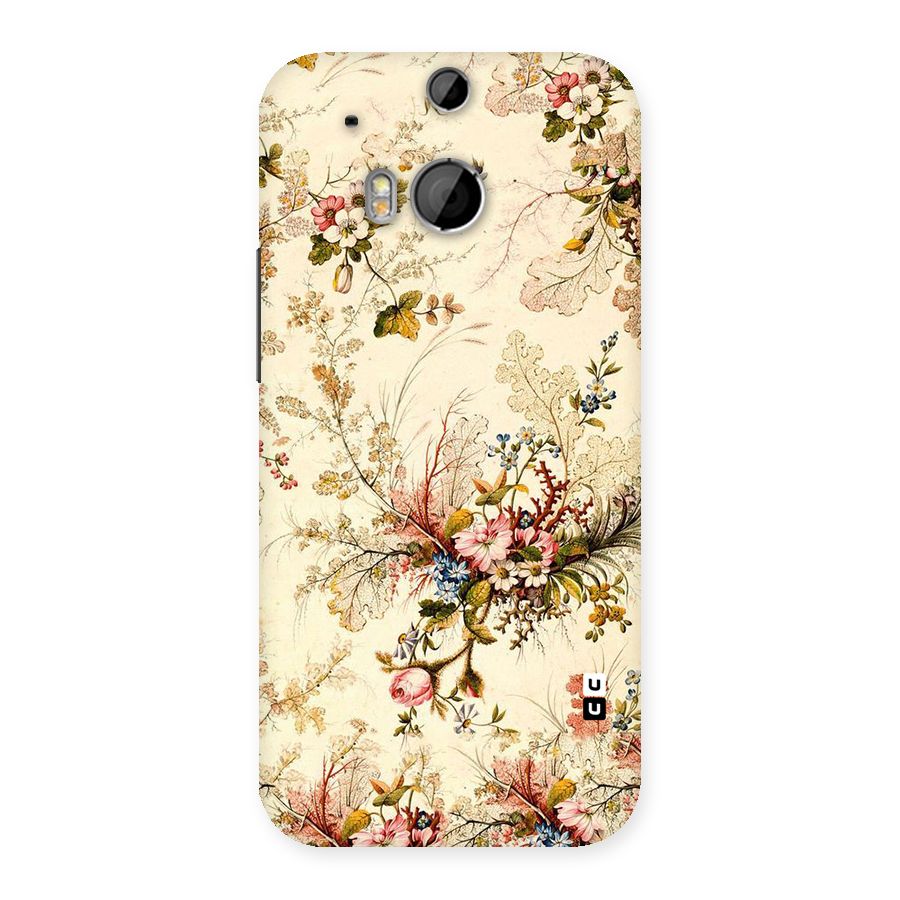 Beige Floral Back Case for HTC One M8