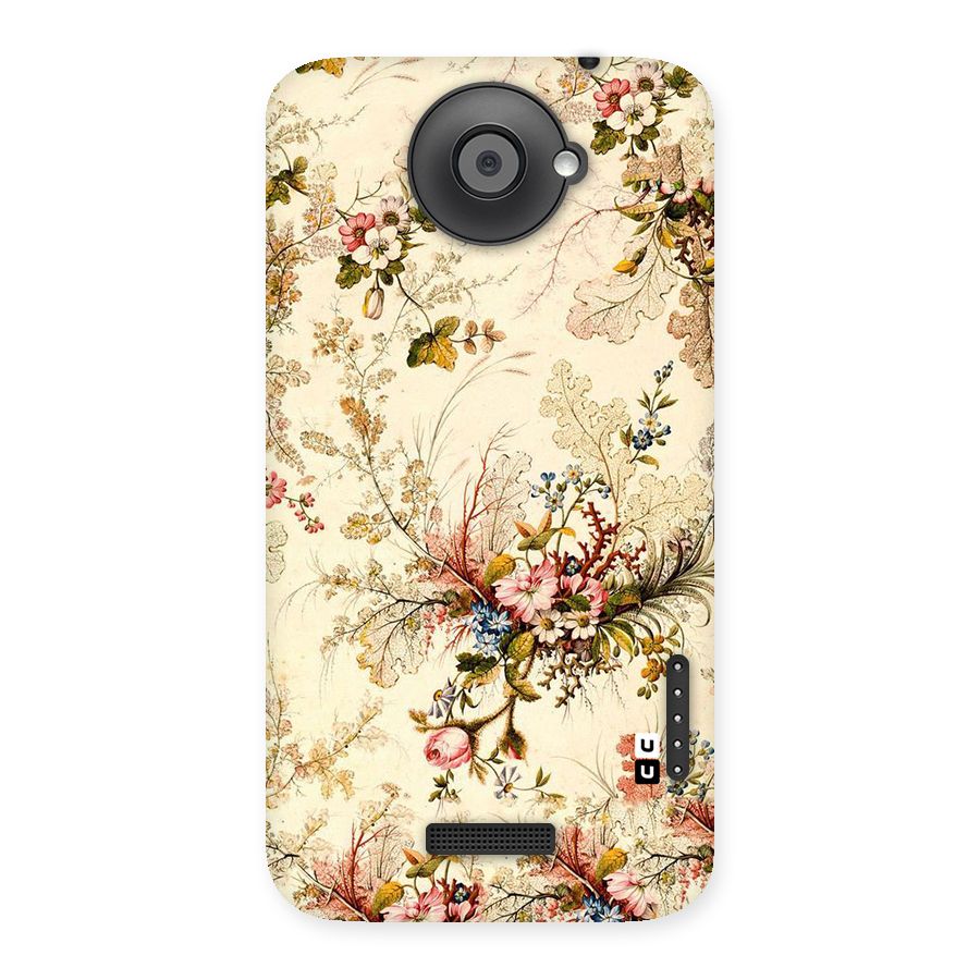 Beige Floral Back Case for HTC One X