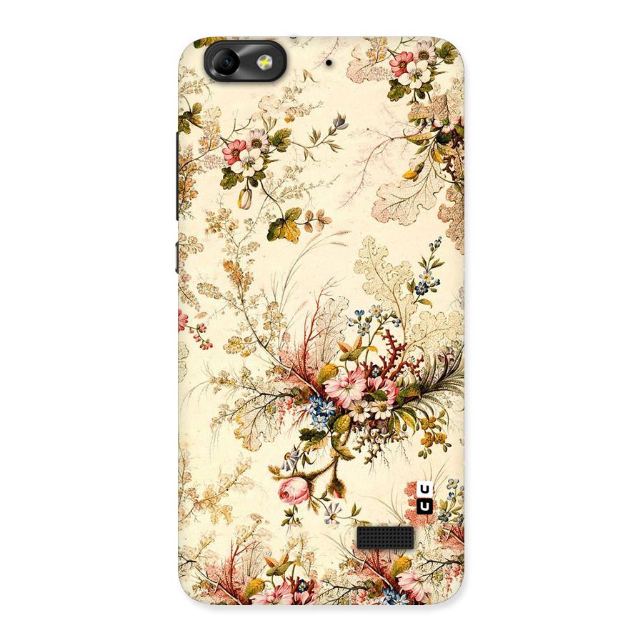Beige Floral Back Case for Honor 4C