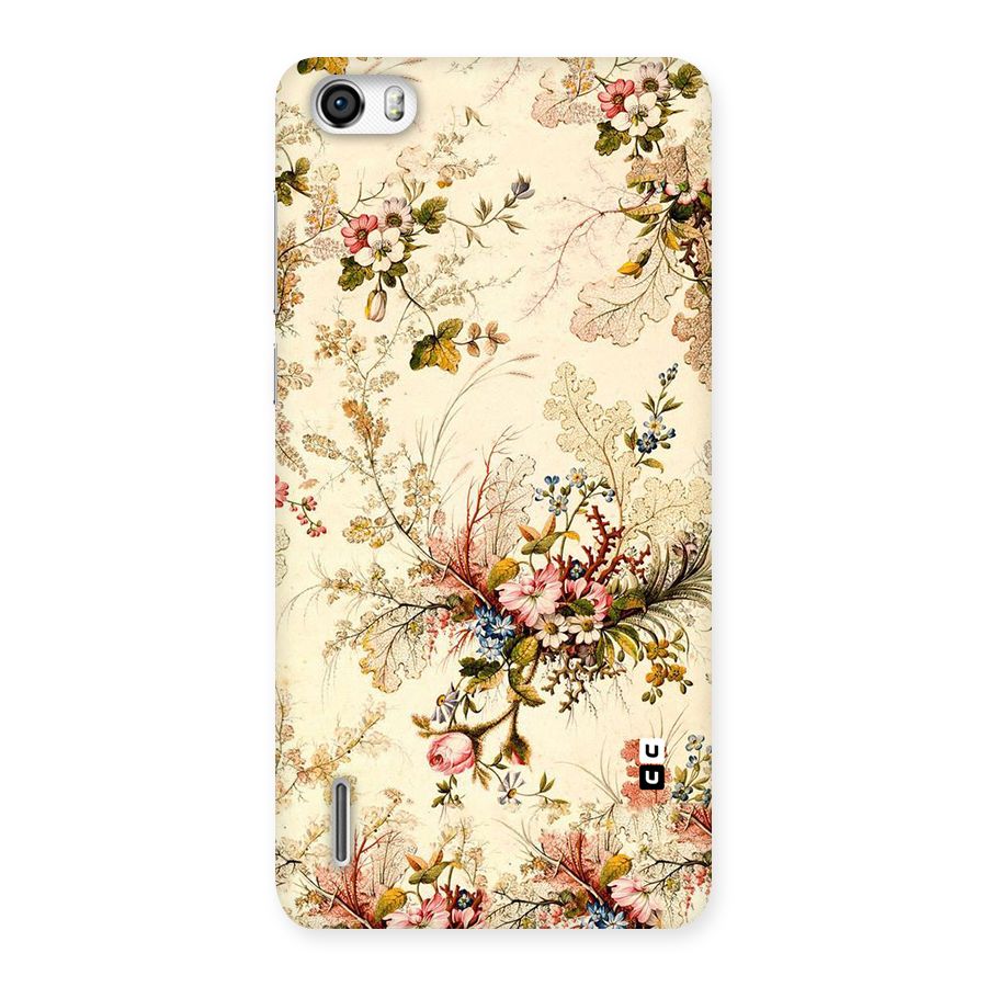 Beige Floral Back Case for Honor 6