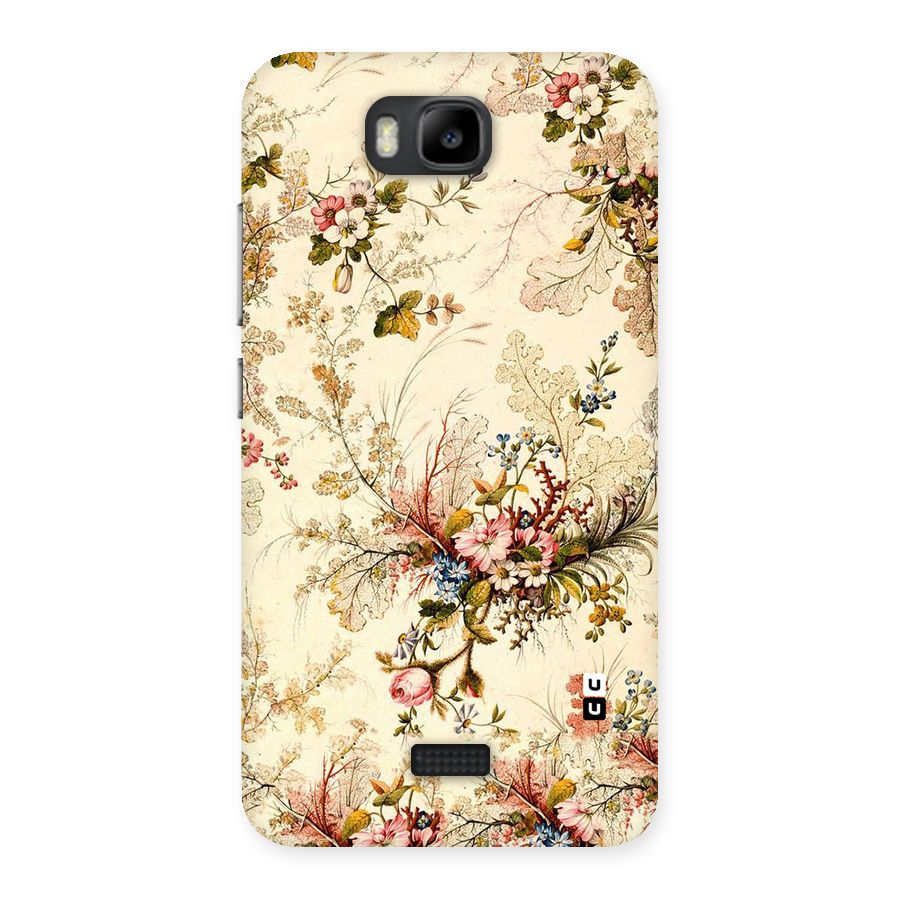 Beige Floral Back Case for Honor Bee